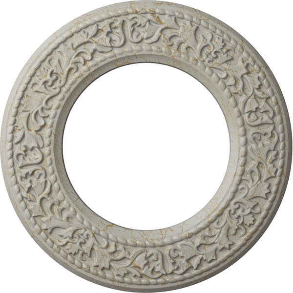 Ekena Millwork Blackthorn Medallion (Canopies up to 7 1/2"), 13 3/8"OD x 7 1/2"ID x 3/4"P, Pot of Cream Crackle CM13BLPCC - main